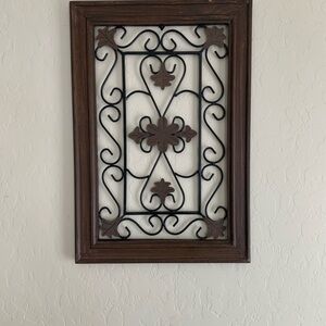 Decorative Brown and Black Wood and Metal Wall Art Horizontal/Vertical 22”x14”